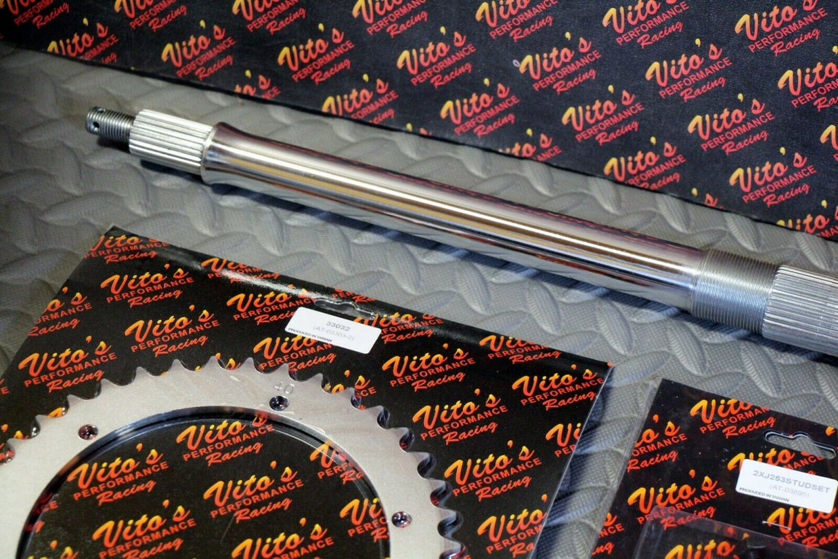 New +2" Banshee Rear Setup Axle Carrier Rotor + Hubs + Sprocket 38 Tooth CHROME 8