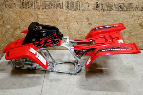 Yamaha Banshee fenders + gas tank plastic + grill + graphics BLACK  RED 2007 3