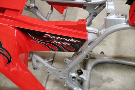 Yamaha Banshee fenders + gas tank plastic + grill + graphics BLACK  RED 2007 11