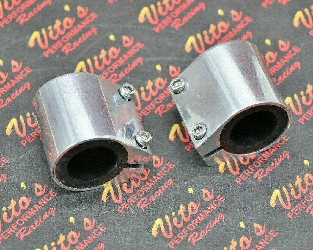 2 x ALUMINUM exhaust pipe clamps high temp connectors Yamaha Banshee POLISHED 1
