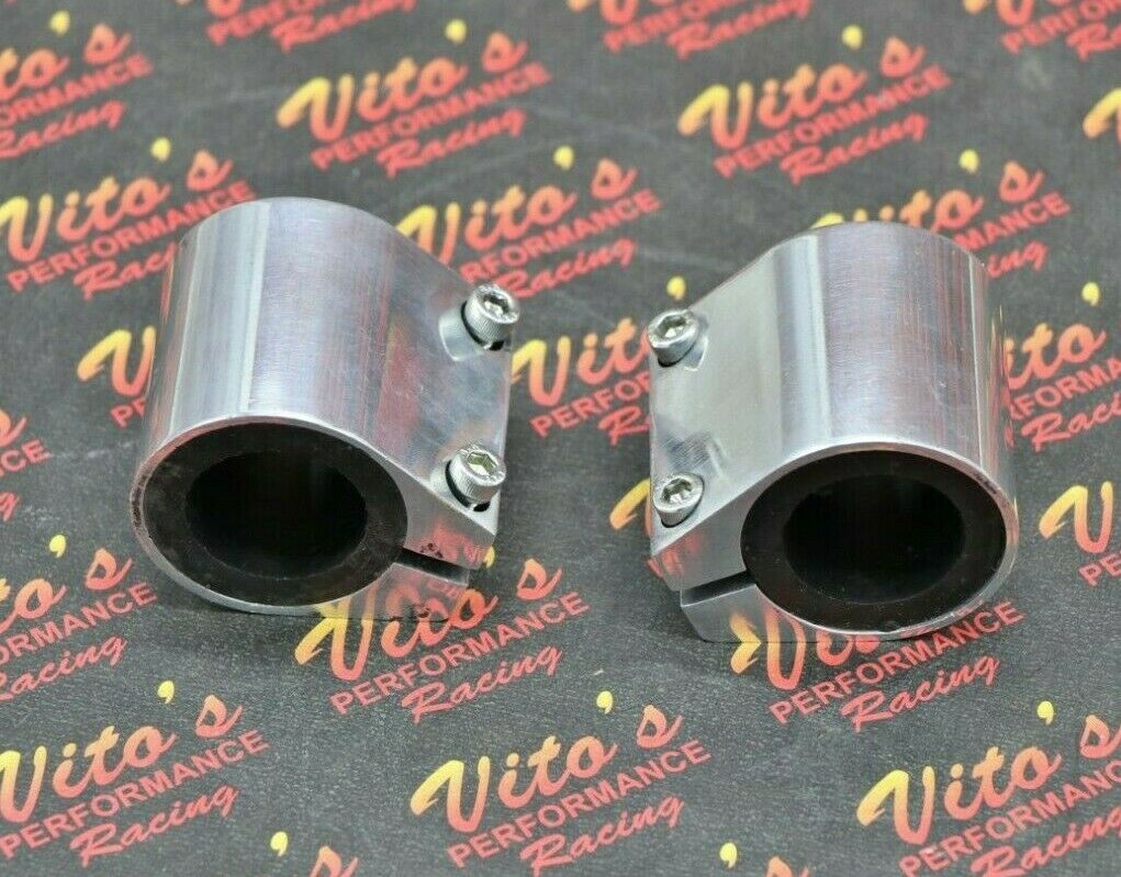 2 x ALUMINUM exhaust pipe clamps high temp connectors Yamaha Banshee POLISHED 3
