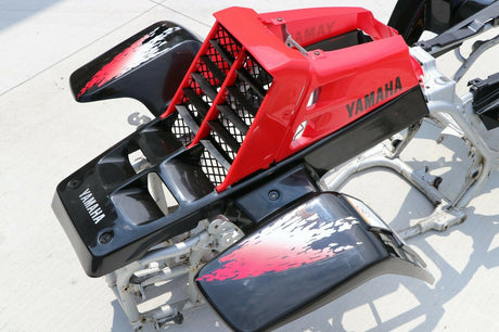 Yamaha Banshee fenders + gas tank plastic grill + graphics BLACK RED 1997 9