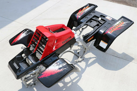 Yamaha Banshee fenders + gas tank plastic grill + graphics BLACK RED 1997 12