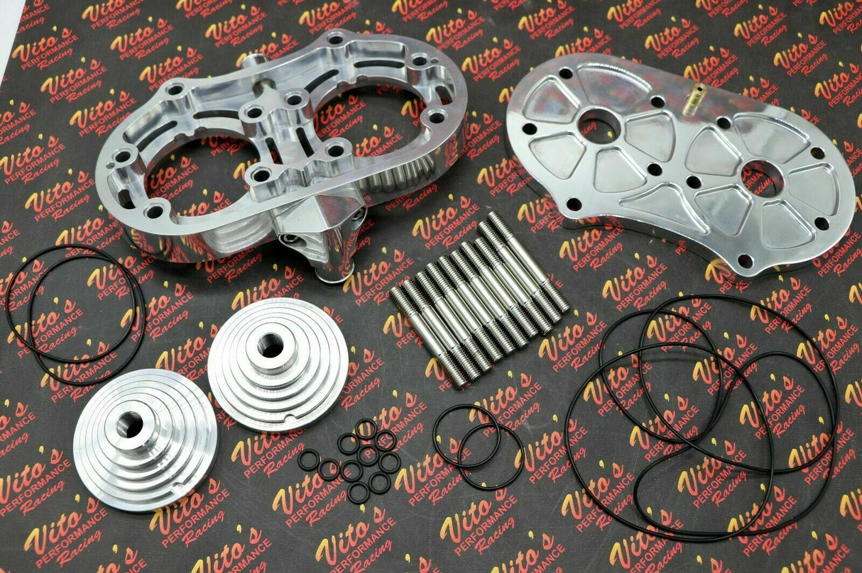Polished COOL HEAD aftermarket billet aluminum 1987-2006 Banshee + 20cc DOMES 1