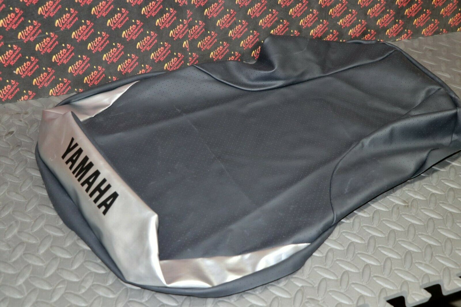 NEW SEAT COVER ONLY Yamaha Banshee cover BLACK DIMPLE + SILVER + LETTERS 1