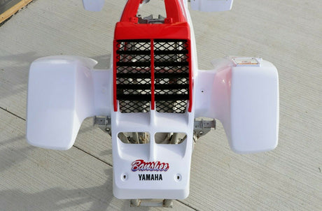 Yamaha Banshee fenders + gas tank plastic + grill + graphics WHITE  RED 1990 7