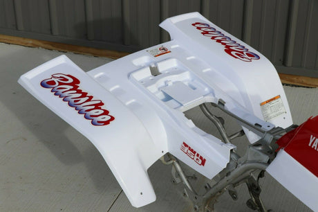 Yamaha Banshee fenders + gas tank plastic + grill + graphics WHITE  RED 1990 9