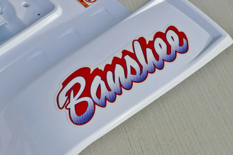 Yamaha Banshee fenders + gas tank plastic + grill + graphics WHITE  RED 1990 11