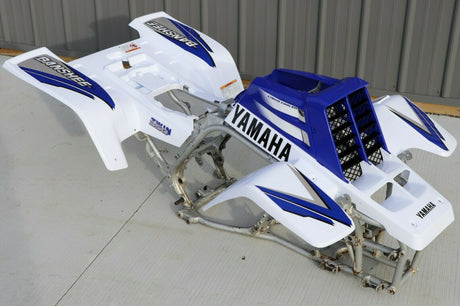 Yamaha Banshee fenders + gas tank plastic + grill + graphics WHITE  BLUE 1998 1