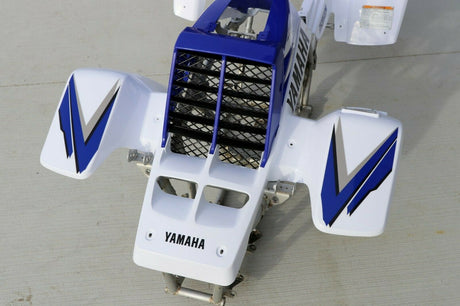 Yamaha Banshee fenders + gas tank plastic + grill + graphics WHITE  BLUE 1998 8