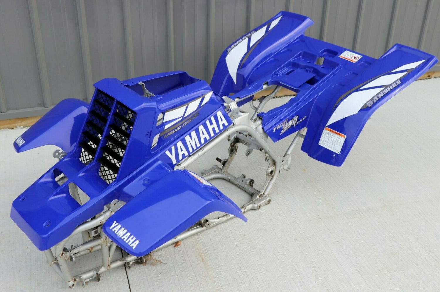 Yamaha Banshee fenders + gas tank plastic + rad cover grill + graphics BLUE 2001 3