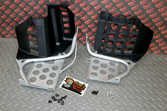 SILVER Heel Guards footrest Yamaha Banshee left right nerf bars plastic BOLT KIT 1