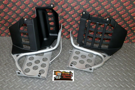 SILVER Heel Guards footrest Yamaha Banshee left right nerf bars plastic BOLT KIT 2