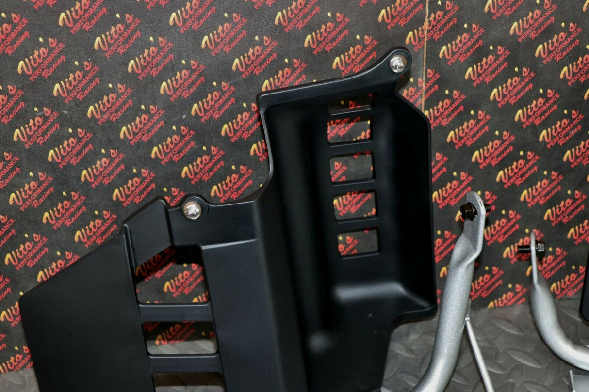 SILVER Heel Guards footrest Yamaha Banshee left right nerf bars plastic BOLT KIT 4