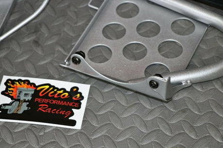 SILVER Heel Guards footrest Yamaha Banshee left right nerf bars plastic BOLT KIT 6