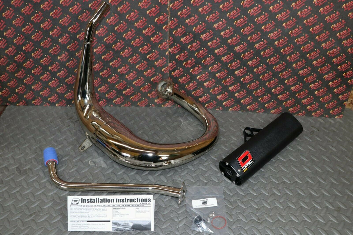 DMC Alien Yamaha Blaster aftermarket exhaust pipe + silencer CHROME PLATED 1