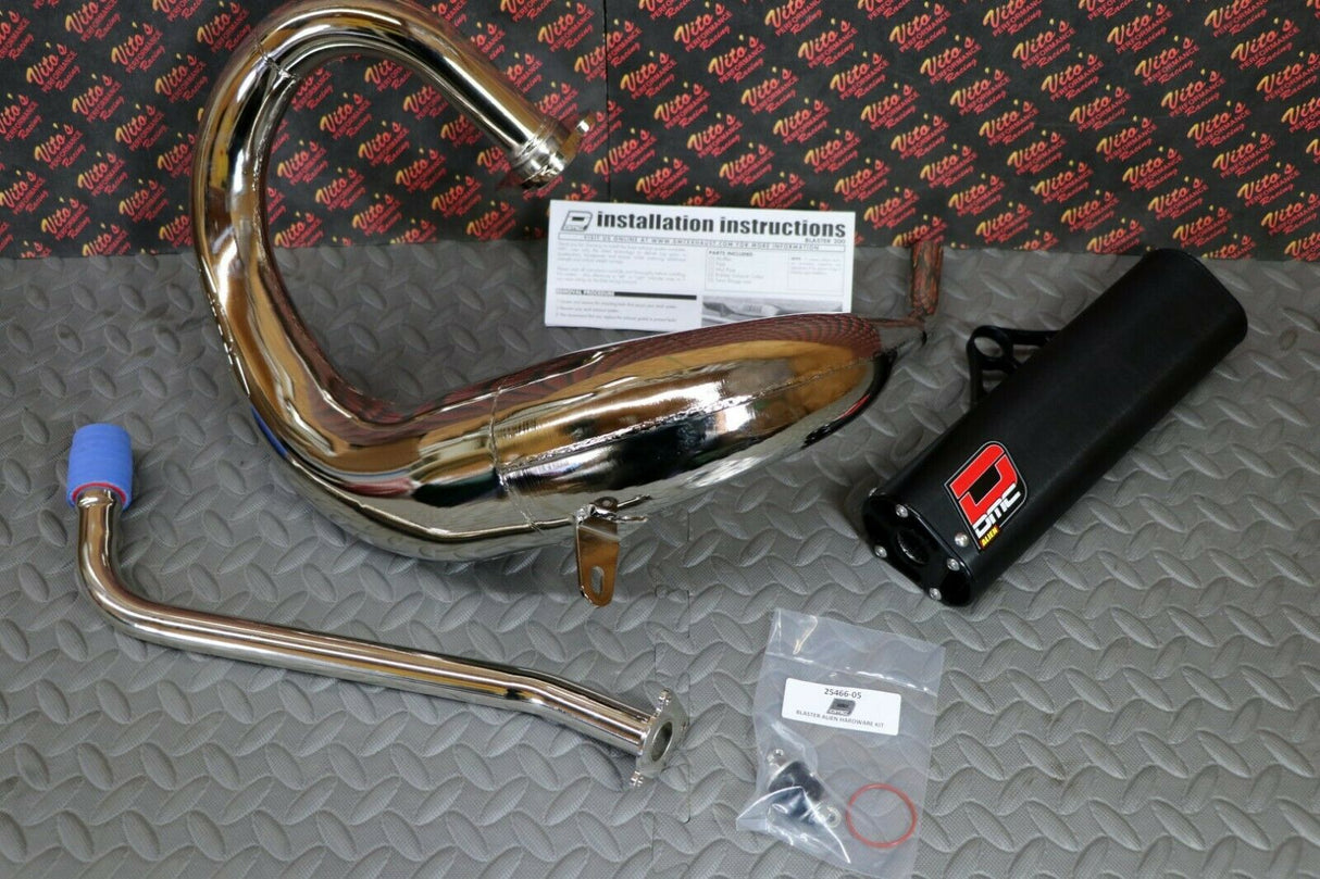 DMC Alien Yamaha Blaster aftermarket exhaust pipe + silencer CHROME PLATED 2