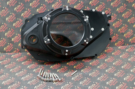 Billet aluminum Yamaha Banshee lock up CLUTCH COVER + clear window BLACK 1