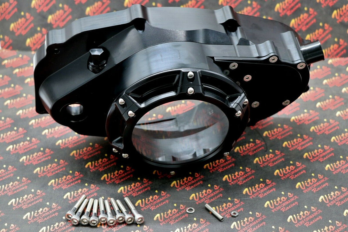 Billet aluminum Yamaha Banshee lock up CLUTCH COVER + clear window BLACK 5