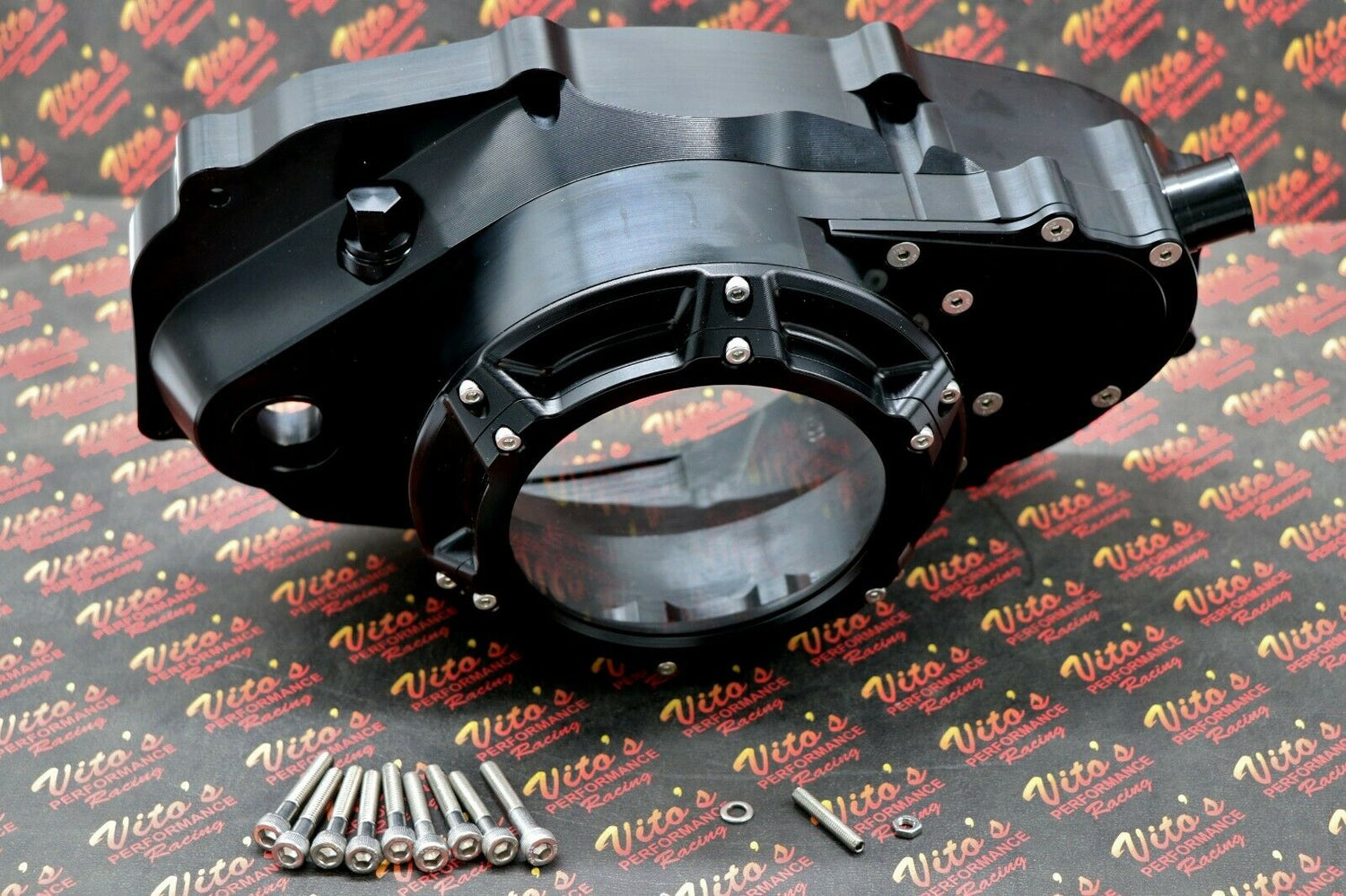 Billet aluminum Yamaha Banshee lock up CLUTCH COVER + clear window BLACK 5