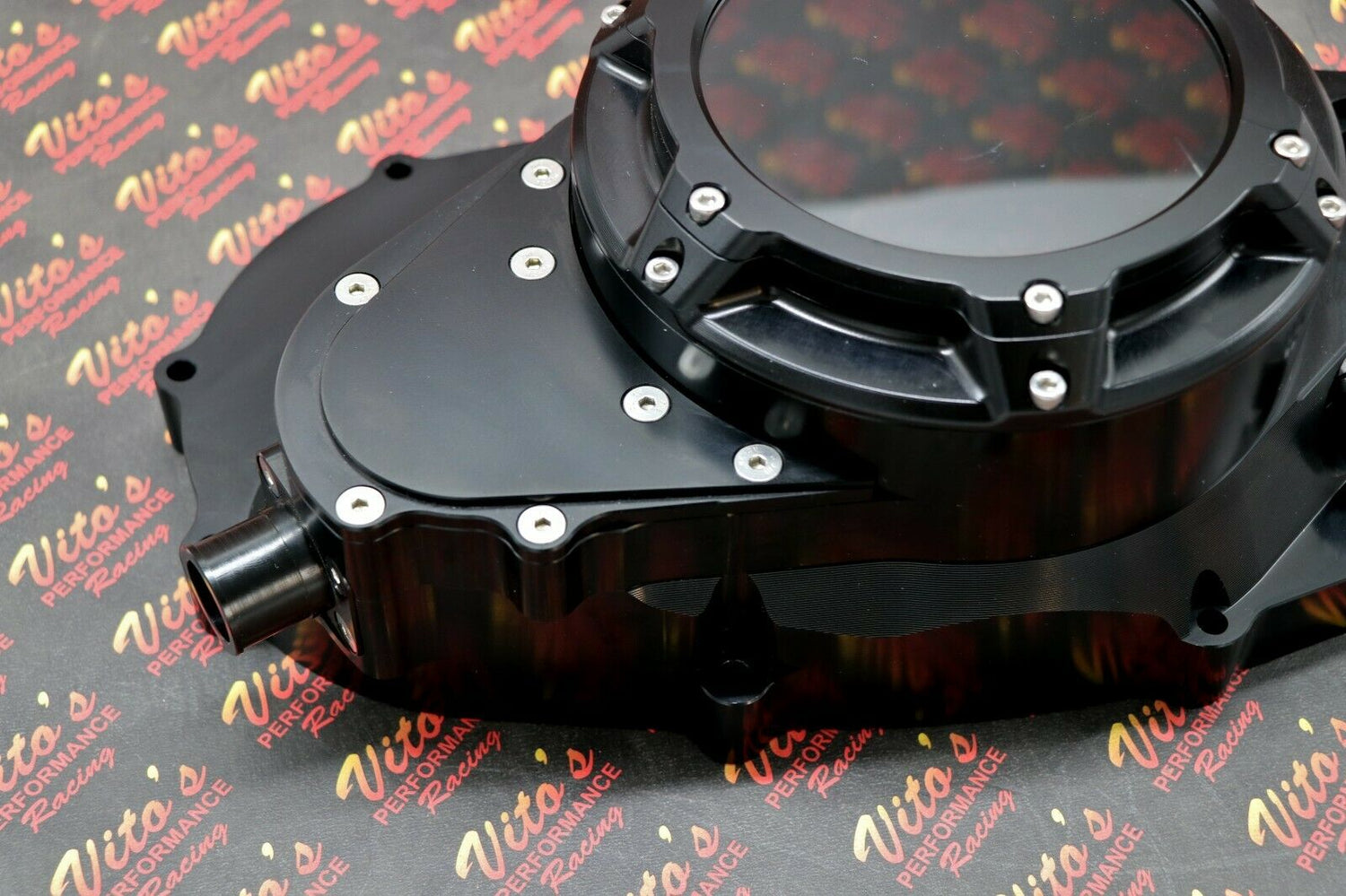 Billet aluminum Yamaha Banshee lock up CLUTCH COVER + clear window BLACK 7
