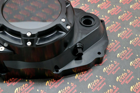 Billet aluminum Yamaha Banshee lock up CLUTCH COVER + clear window BLACK 8