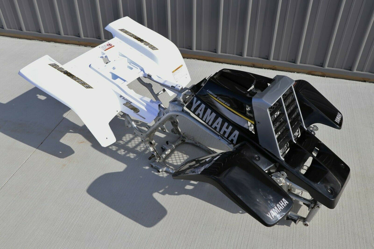 Yamaha Banshee fenders + gas tank plastic grill + graphics BLACK WHITE 2002 1