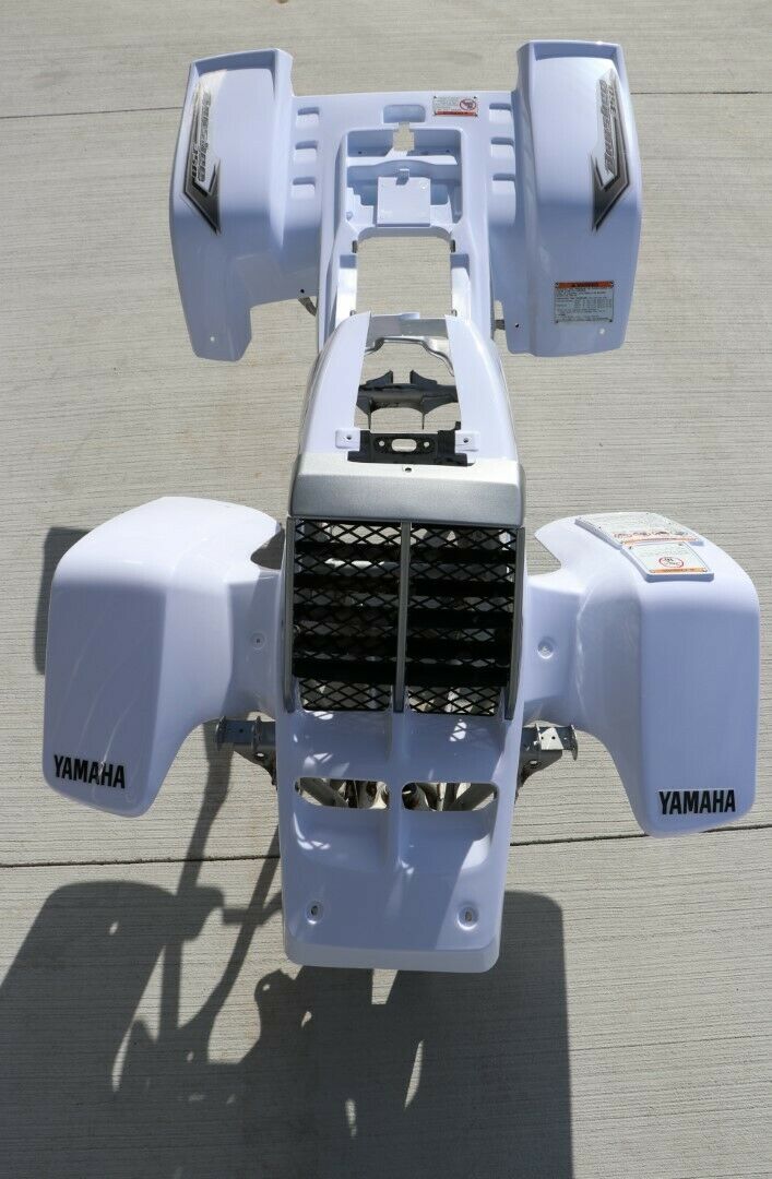 Yamaha Banshee fenders + gas tank plastic grill + graphics WHITE SILVER 2006 6