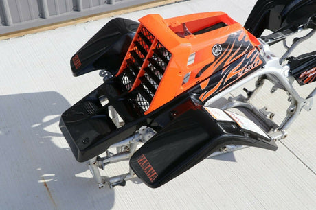 Yamaha Banshee fenders + gas tank plastic + grill + graphics BLACK ORANGE Set A 3