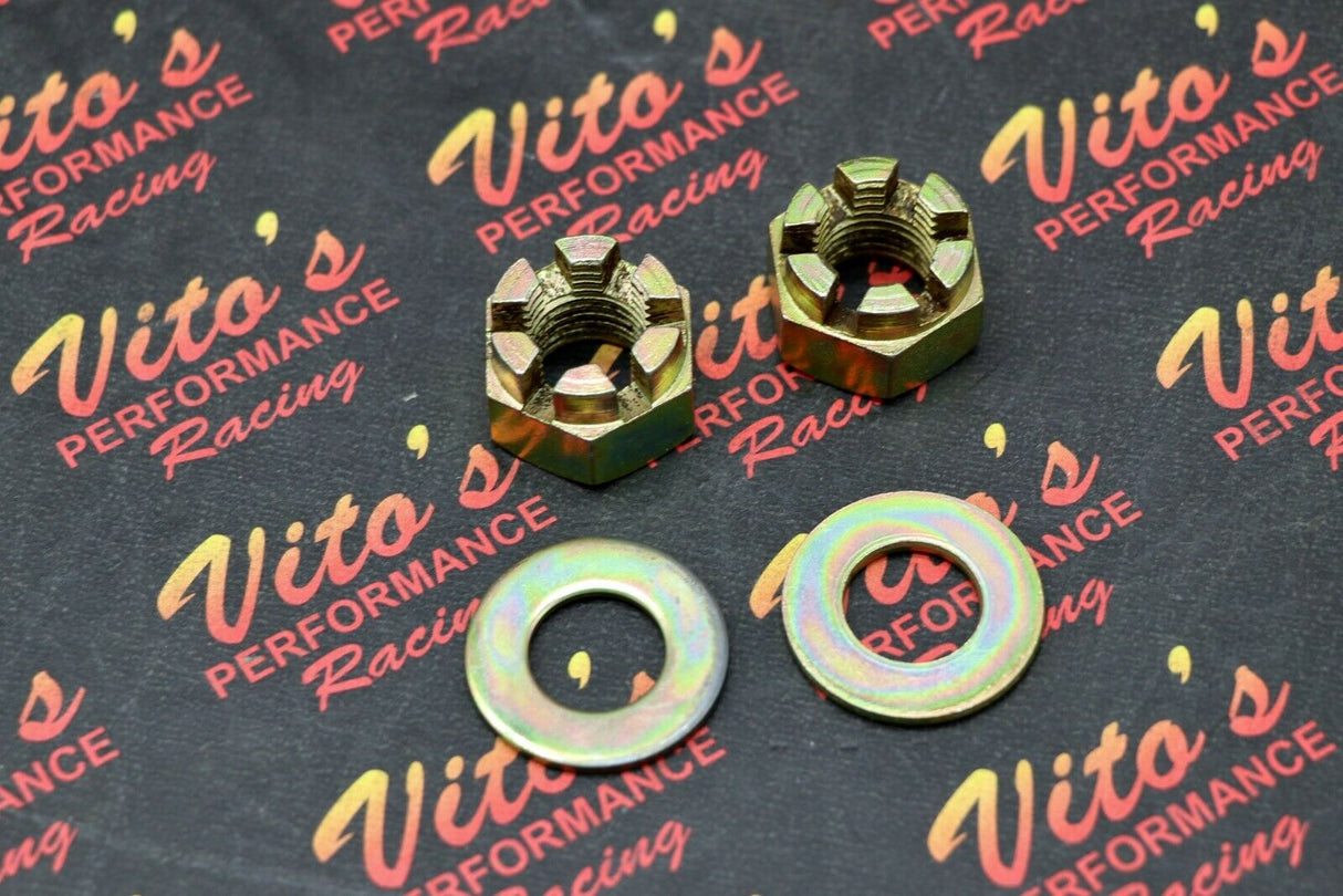 2 x front spindle castle hub nuts + washer Yamaha Banshee Blaster Warrior Raptor 1