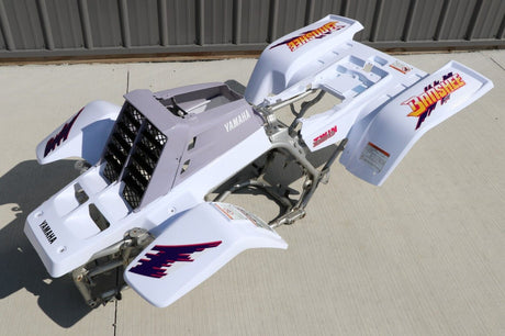Yamaha Banshee fenders + gas tank plastic + grill graphics WHITE + LAVENDER 1993 1
