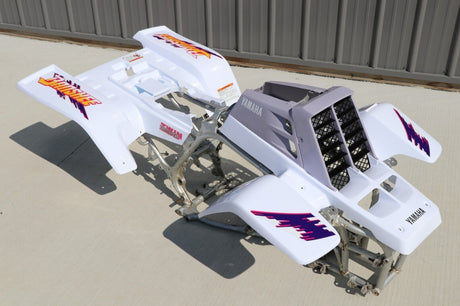 Yamaha Banshee fenders + gas tank plastic + grill graphics WHITE + LAVENDER 1993 2