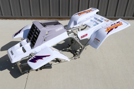 Yamaha Banshee fenders + gas tank plastic + grill graphics WHITE + LAVENDER 1993 3
