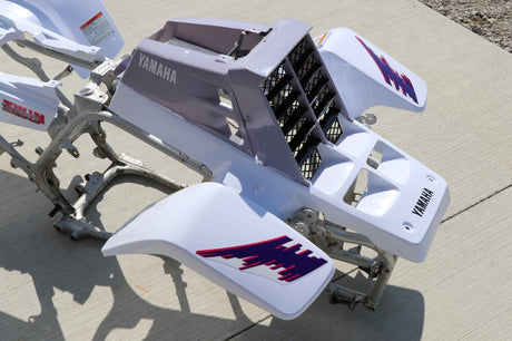 Yamaha Banshee fenders + gas tank plastic + grill graphics WHITE + LAVENDER 1993 5