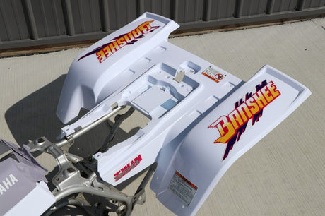 Yamaha Banshee fenders + gas tank plastic + grill graphics WHITE + LAVENDER 1993 10