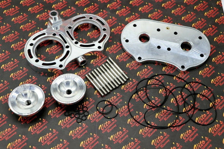 Polished COOL HEAD aftermarket billet aluminum 1987-2006 Banshee + 18cc DOMES 2