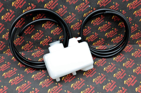 NEW coolant overflow rezzy bottle radiator reservoir + cap + hoses lines Banshee 2
