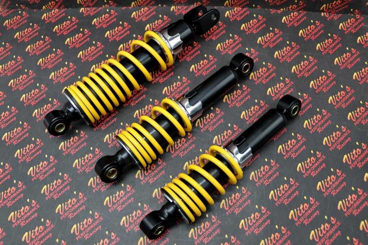NEW SHOCKS Front + Rear Suzuki LT50 LT80 Quadrunner Quadsport 1983-2005 YELLOW 3