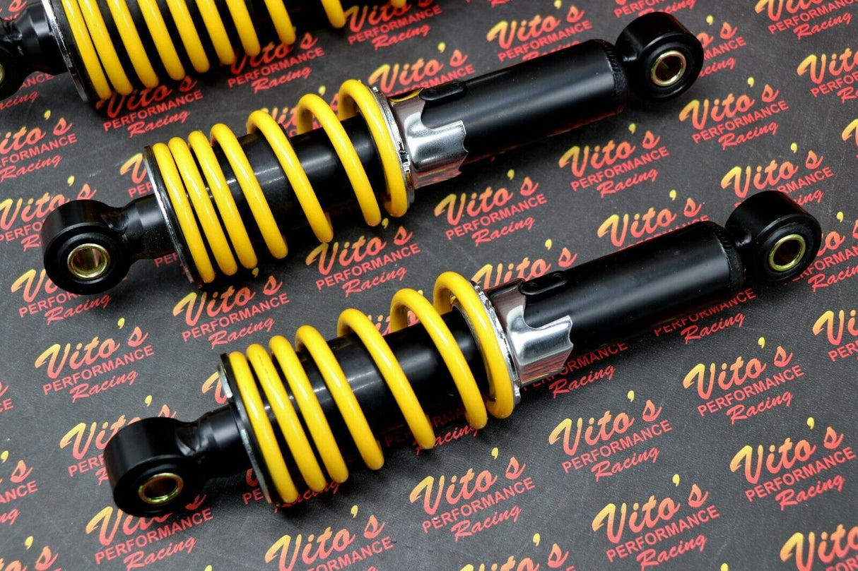 NEW SHOCKS Front + Rear Suzuki LT50 LT80 Quadrunner Quadsport 1983-2005 YELLOW 4