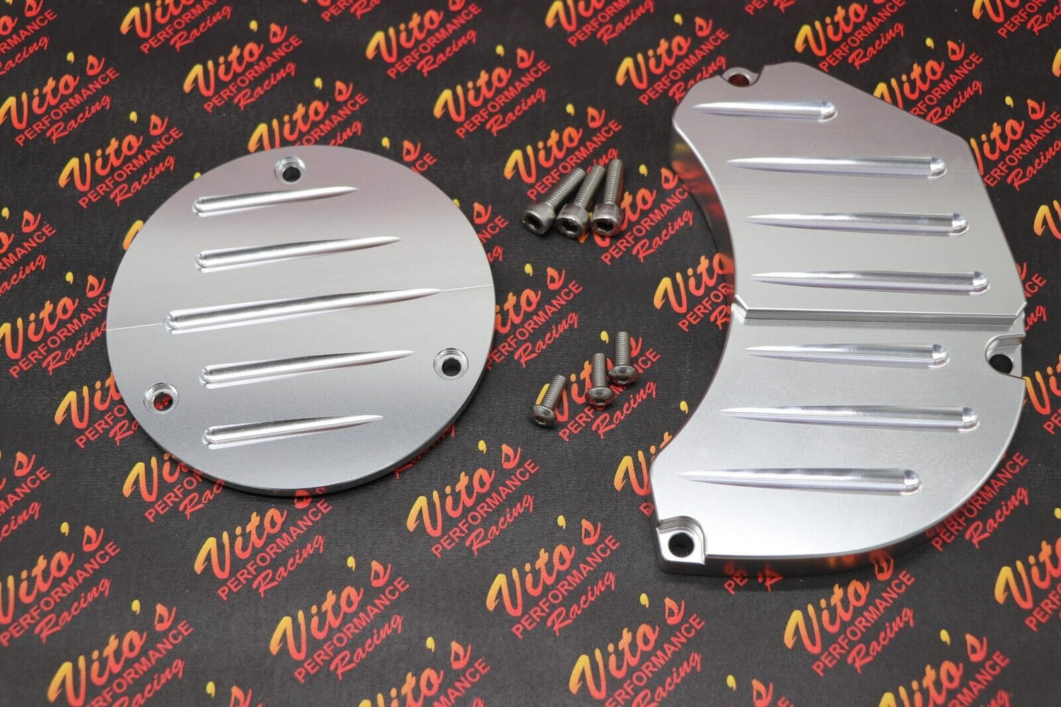 Yamaha Banshee billet aluminum clutch insert + water pump cover + screws SILVER 1
