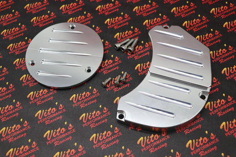 Yamaha Banshee billet aluminum clutch insert + water pump cover + screws SILVER 3
