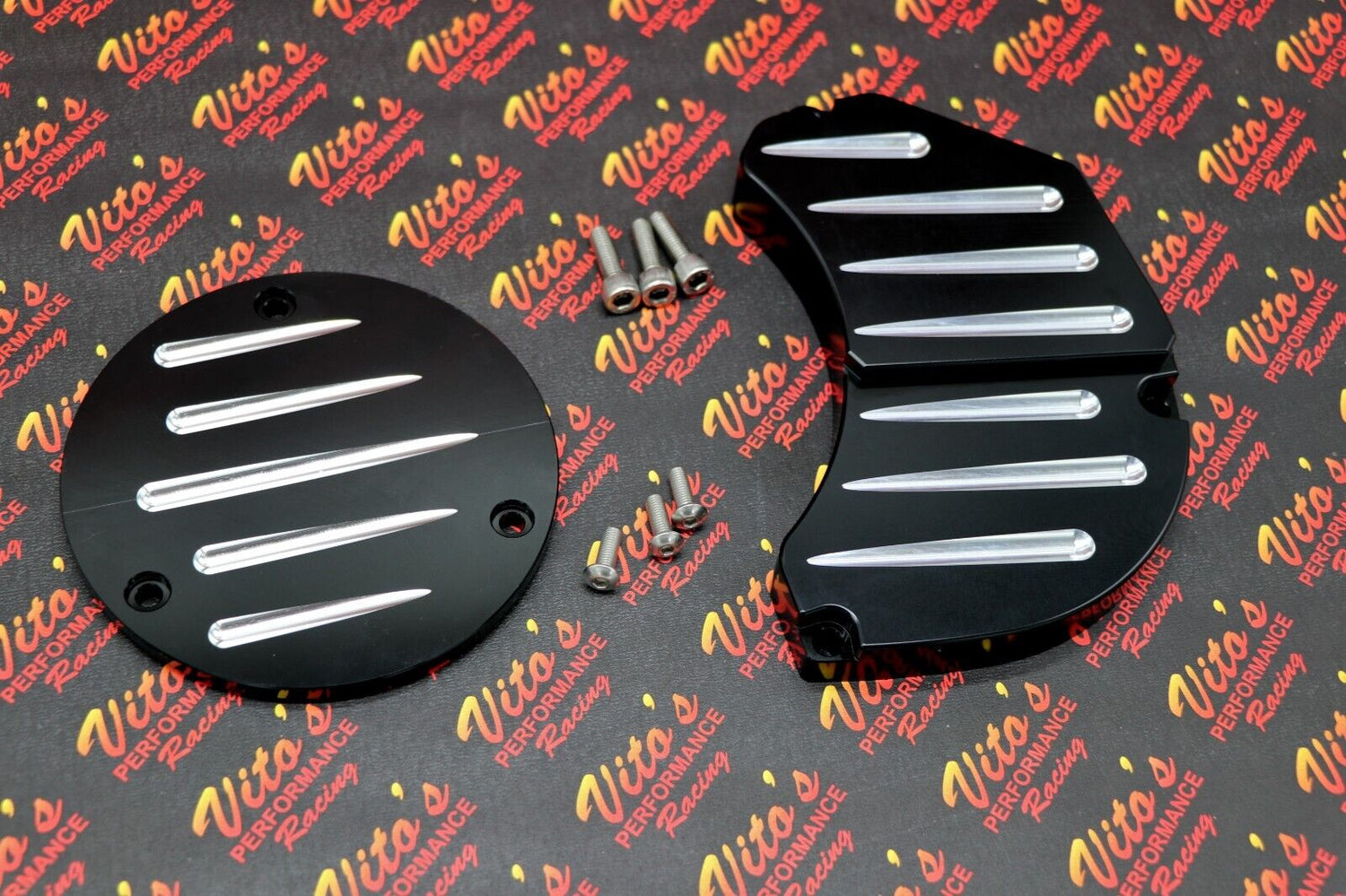 Yamaha Banshee billet aluminum clutch insert + water pump cover + screws BLACK 2