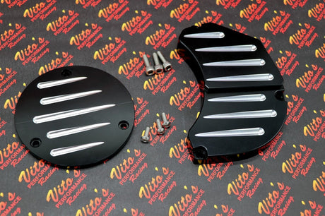 Yamaha Banshee billet aluminum clutch insert + water pump cover + screws BLACK 2