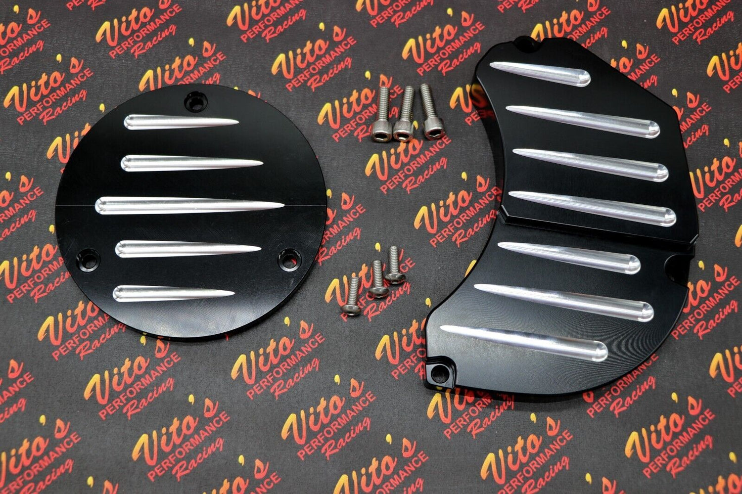Yamaha Banshee billet aluminum clutch insert + water pump cover + screws BLACK 3