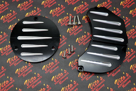 Yamaha Banshee billet aluminum clutch insert + water pump cover + screws BLACK 3