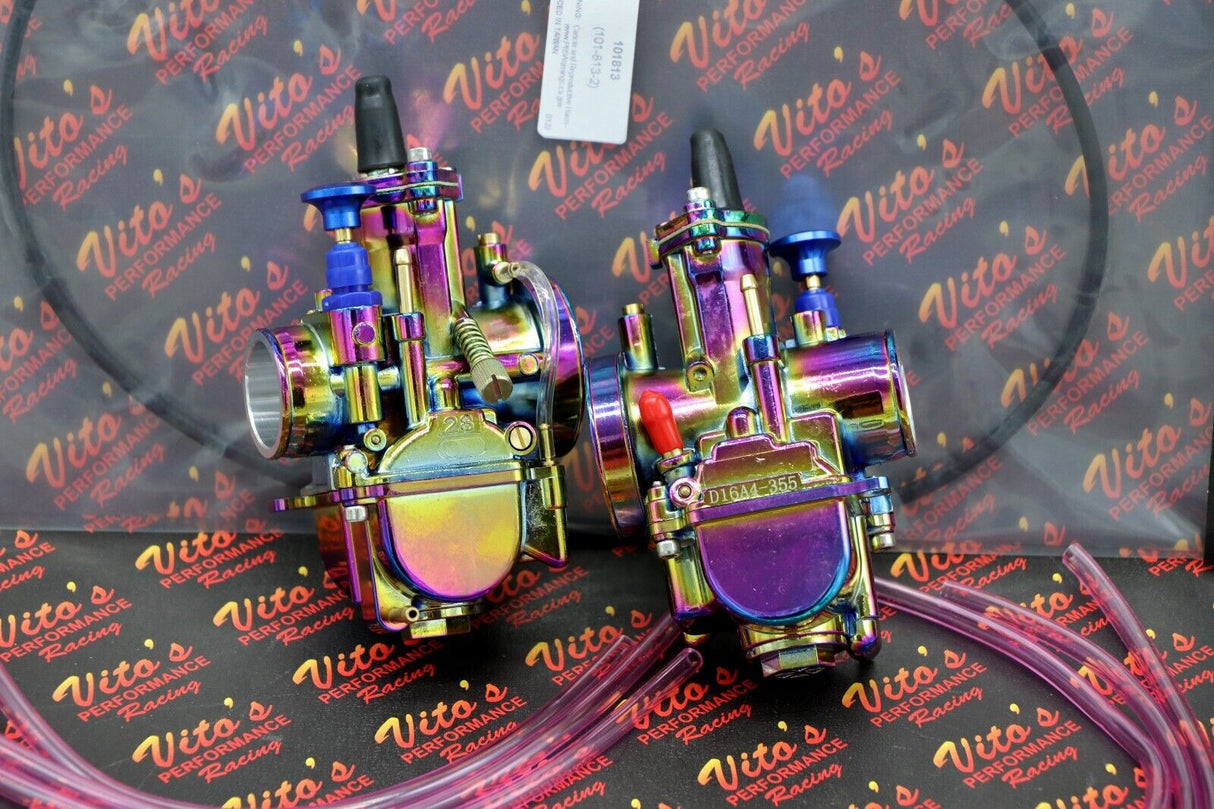 2 x Yamaha Banshee 28mm 28PWK Larger Carbs Carburetors + Vito's cable TITANIUM 2