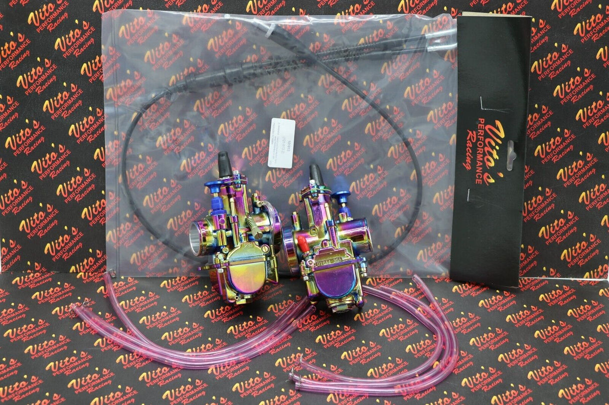 2 x Yamaha Banshee 28mm 28PWK Larger Carbs Carburetors + Vito's cable TITANIUM 3
