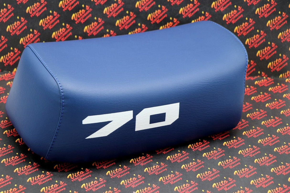 NEW Honda ATC70 seat complete - fits 1978-1985 ATC 70 #70 print on sides BLUE 3