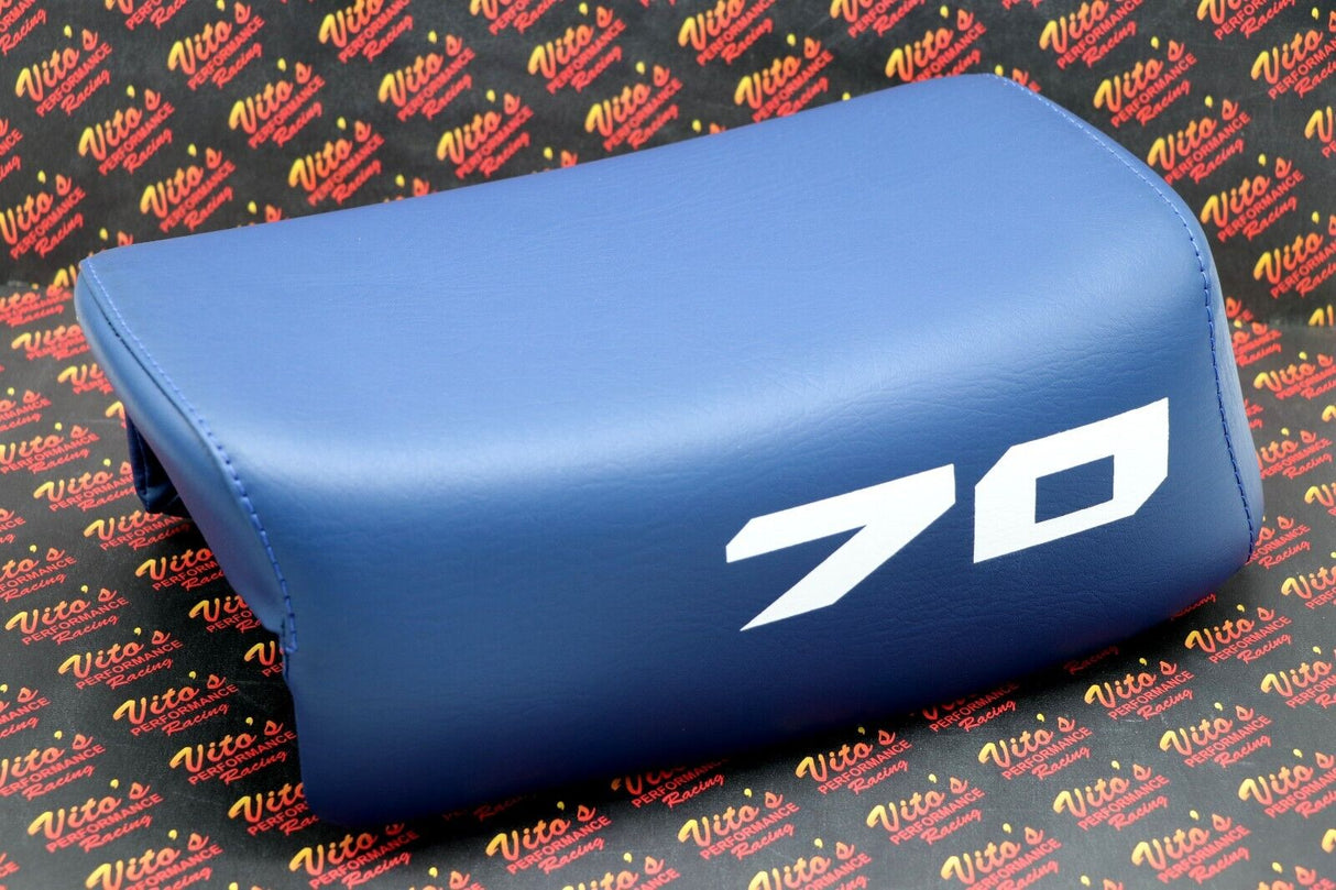 NEW Honda ATC70 seat complete - fits 1978-1985 ATC 70 #70 print on sides BLUE 4