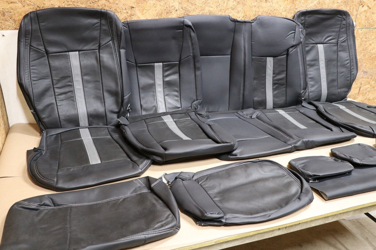 2015 - 2020 Ford F-150 XLT SuperCrew Leather Seat Covers Black Gray SEMA Edition 3